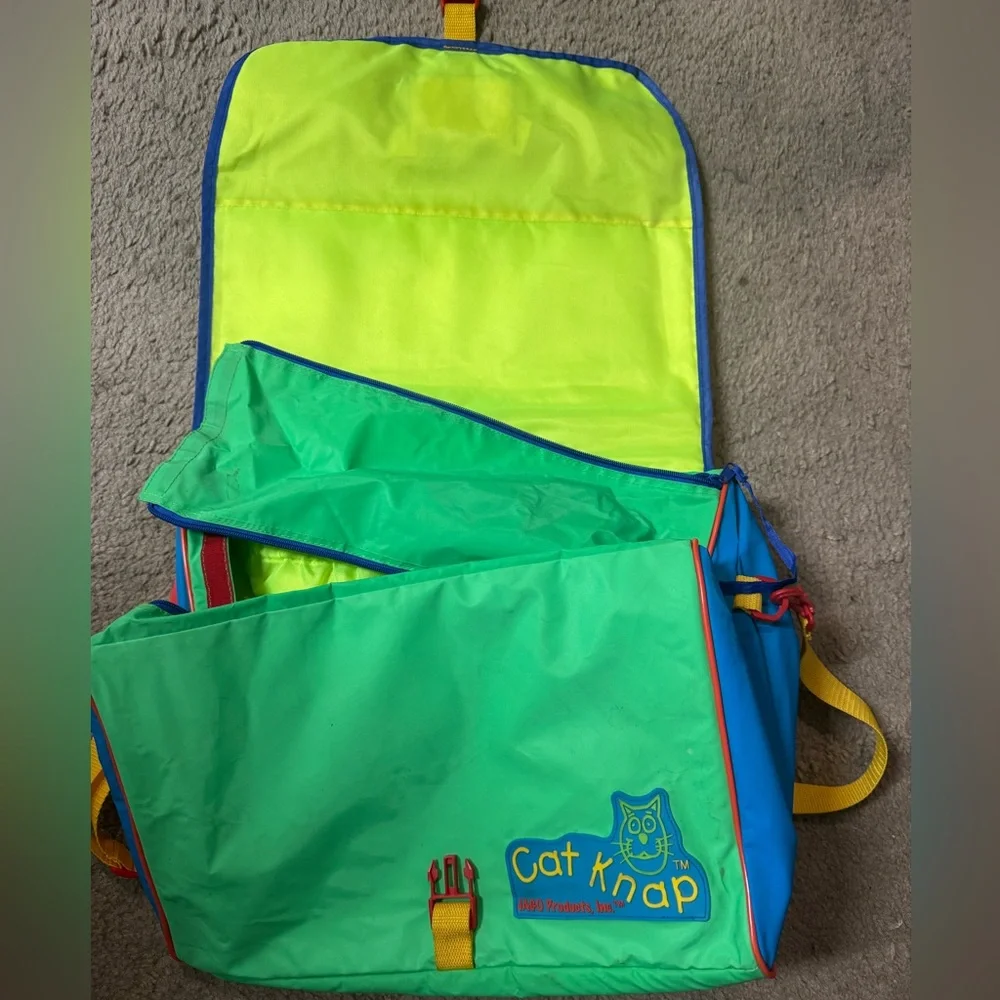😻Cat Knap Multi-Color Cat Supplies carrier diaper bag style - NWOT